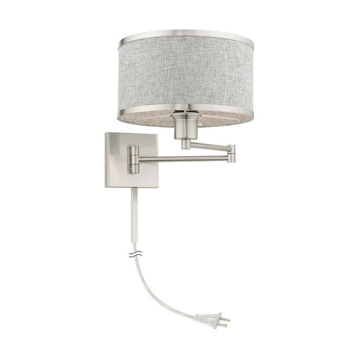 Livex Park Ridge 1 Light Swing Arm Wall Lamp, Brushed Nickel