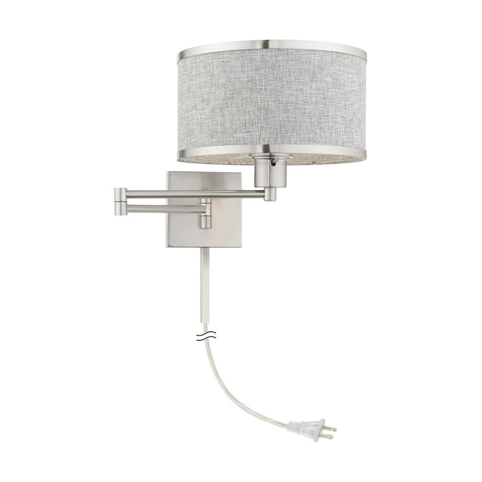 Livex Park Ridge 1 Light Swing Arm Wall Lamp, Brushed Nickel