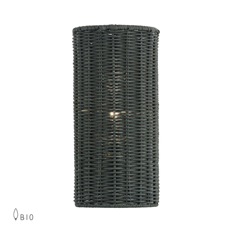Livex Weavington 1Lt ADA Sconce, Nickel/Hand-Woven Charred Gray - 60430-91