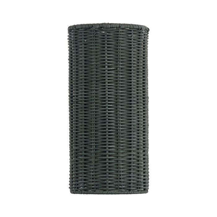 Livex Weavington 1Lt ADA Sconce, Nickel/Hand-Woven Charred Gray