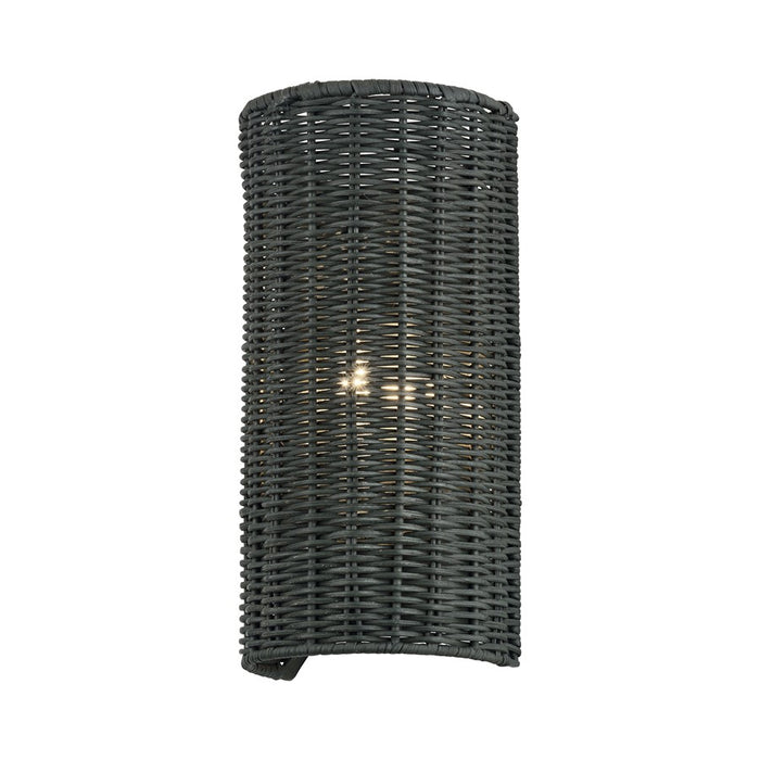 Livex Weavington 1Lt ADA Sconce, Nickel/Hand-Woven Charred Gray