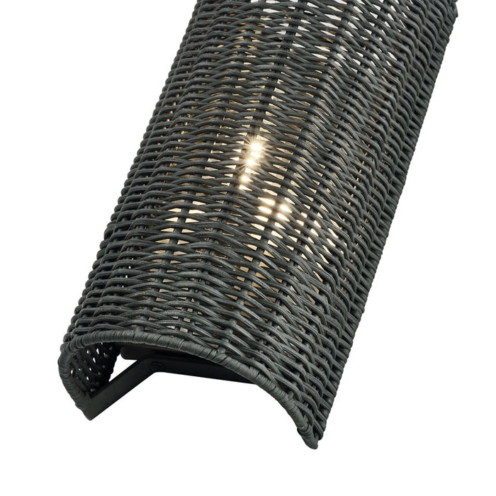 Livex Weavington 1Lt ADA Sconce, Nickel/Hand-Woven Charred Gray