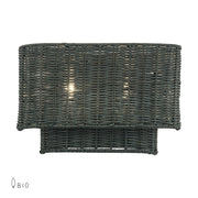 Livex Weavington 2Lt ADA 12"W Sconce, Nickel/Hand-Woven Charred Gray - 60431-91
