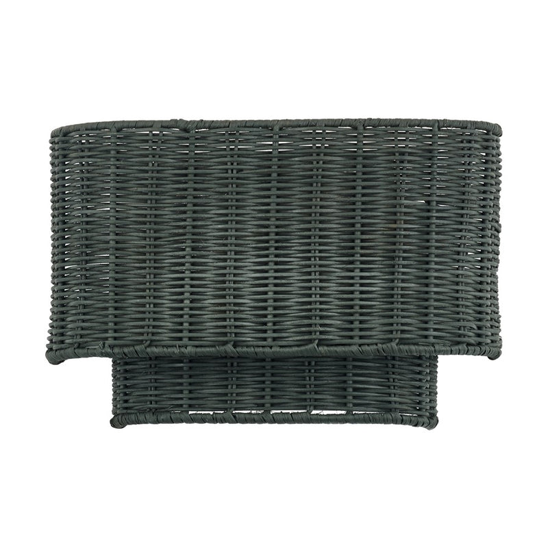 Livex Weavington 2Lt ADA 12"W Sconce, Nickel/Hand-Woven Charred Gray