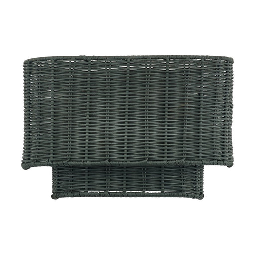 Livex Weavington 2Lt ADA 12"W Sconce, Nickel/Hand-Woven Charred Gray