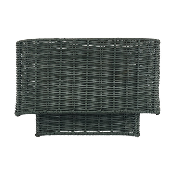 Livex Weavington 2Lt ADA 12"W Sconce, Nickel/Hand-Woven Charred Gray