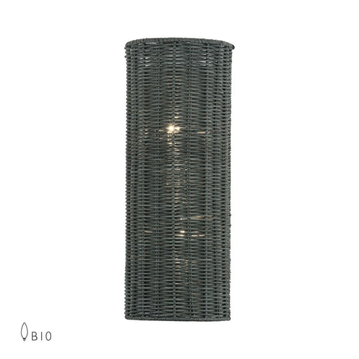 Livex Weavington 2Lt ADA 6"W Sconce, Nickel/Hand-Woven Charred Gray - 60432-91