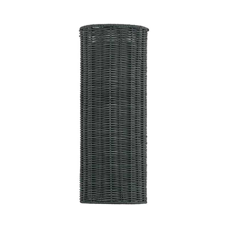 Livex Weavington 2Lt ADA 6"W Sconce, Nickel/Hand-Woven Charred Gray