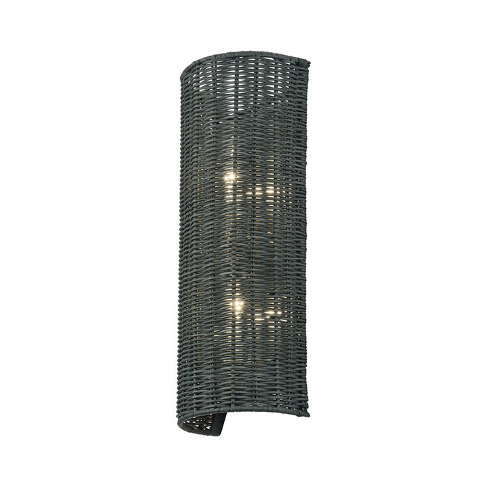 Livex Weavington 2Lt ADA 6"W Sconce, Nickel/Hand-Woven Charred Gray
