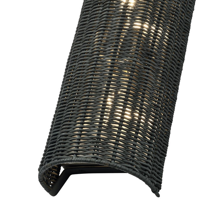 Livex Weavington 2Lt ADA 6"W Sconce, Nickel/Hand-Woven Charred Gray