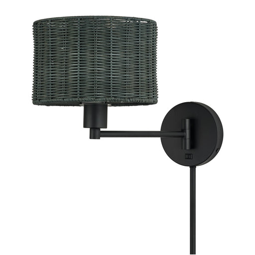 Livex Weavington 1Lt Swing Arm Wall Lamp, Black/Charred Gray