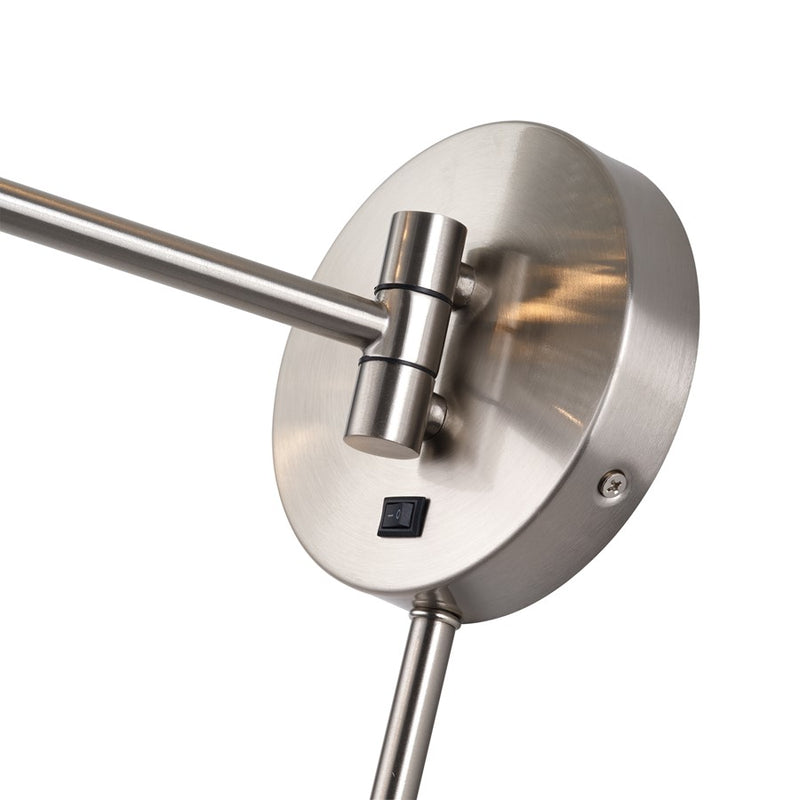 Livex Weavington 1Lt Swing Arm Wall Lamp, Nickel/Charred Gray