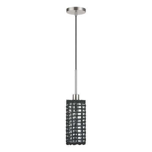 Livex Twinewell 1Lt Mini Pendant, Nickel/Black On Top of Clear Glass