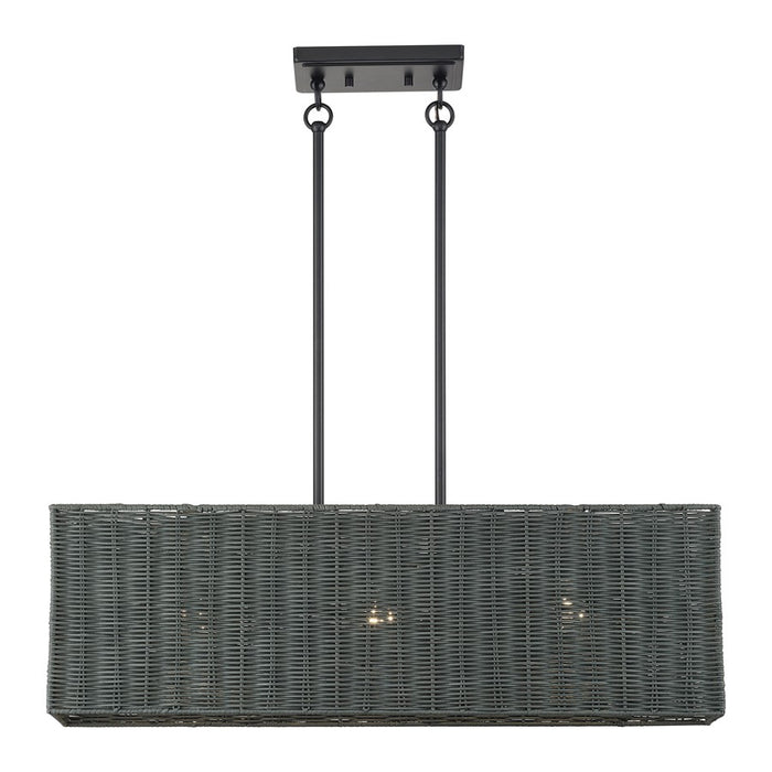 Livex Weavington 3Lt 30"L Linear Chandelier/SQ, Black/Charred Gray