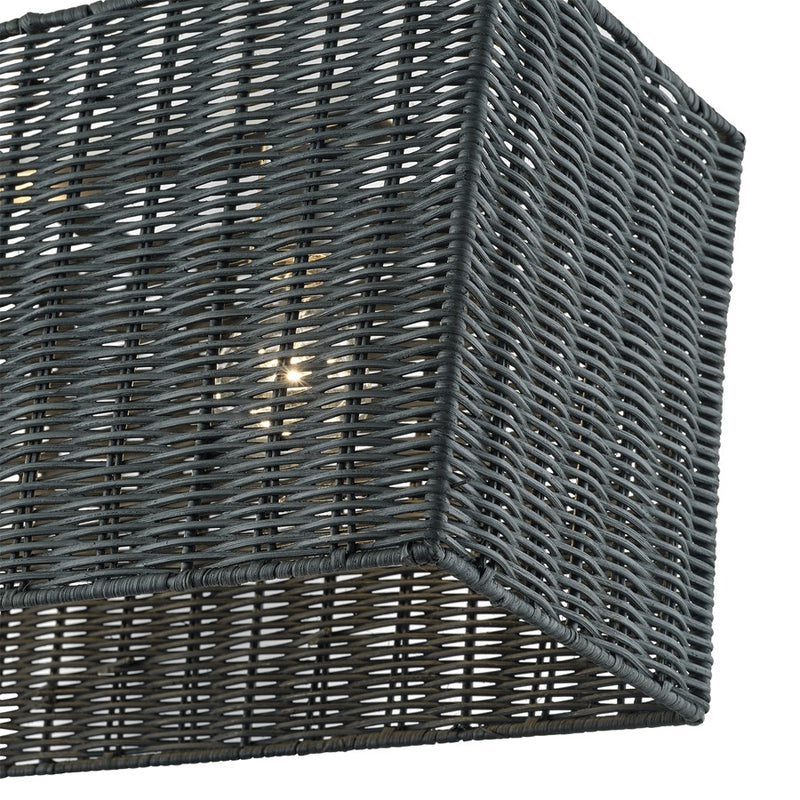 Livex Weavington 3Lt 30"L Linear Chandelier/SQ, Black/Charred Gray