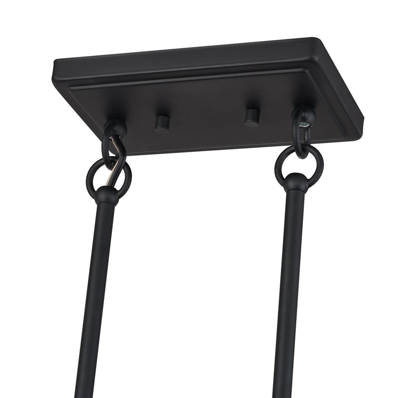 Livex Weavington 4Lt 36"L Linear Chandelier, Black/Charred Gray