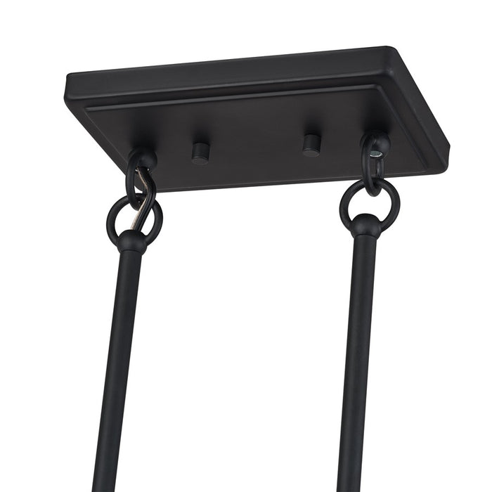 Livex Weavington 4Lt 36"L Linear Chandelier, Black/Charred Gray