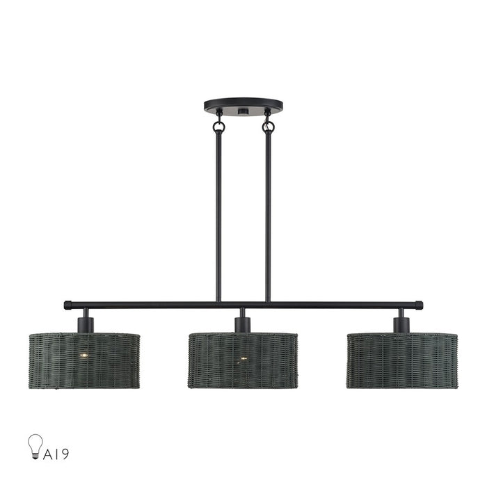 Livex Weavington 3Lt Extra Large Chandelier, Black/Charred Gray - 60554-04