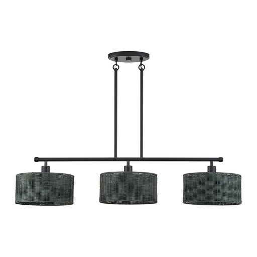 Livex Weavington 3Lt Extra Large Chandelier, Black/Charred Gray