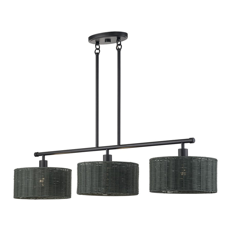 Livex Weavington 3Lt Extra Large Chandelier, Black/Charred Gray