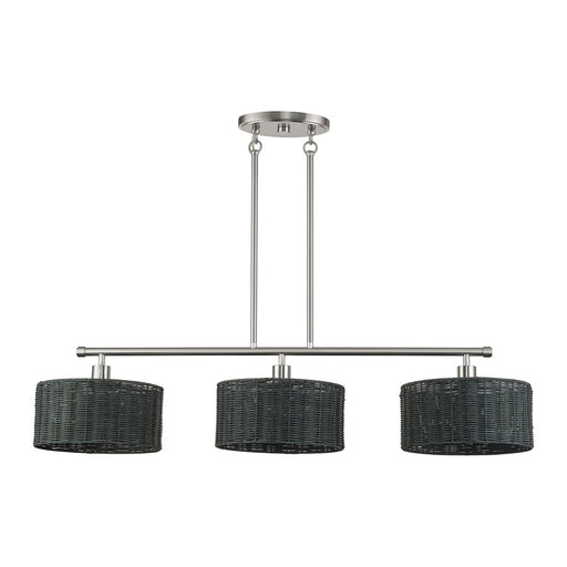 Livex Weavington 3Lt Extra Large Chandelier, Nickel/Charred Gray