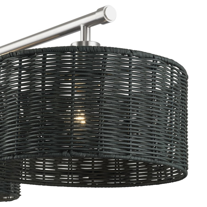 Livex Weavington 3Lt Extra Large Chandelier, Nickel/Charred Gray