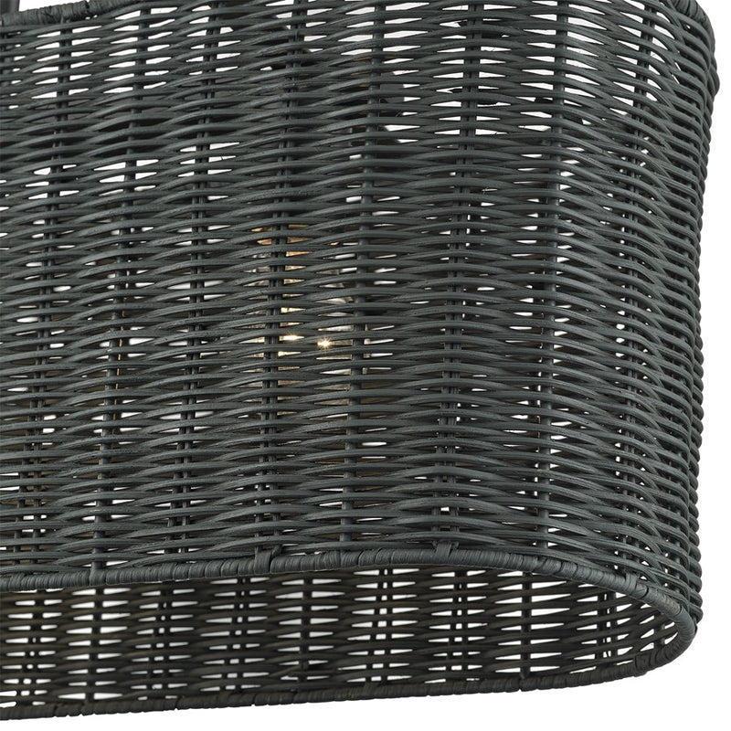 Livex Weavington 3Lt 30"L Linear Chandelier/RD, Black/Charred Gray