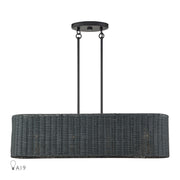 Livex Weavington 4Lt Linear Chandelier, Black/Charred Gray - 60556-04