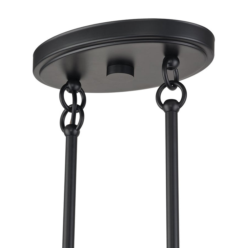 Livex Weavington 4Lt Linear Chandelier, Black/Charred Gray