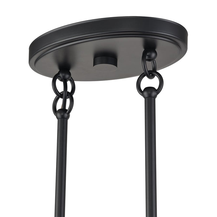 Livex Weavington 4Lt Linear Chandelier, Black/Charred Gray