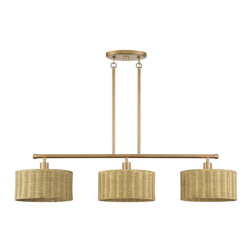 Livex Weavington 3Lt Extra Large Chandelier, Gold/Rustic Walnut