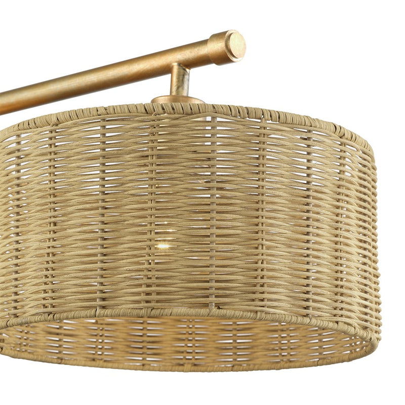 Livex Weavington 3Lt Extra Large Chandelier, Gold/Rustic Walnut