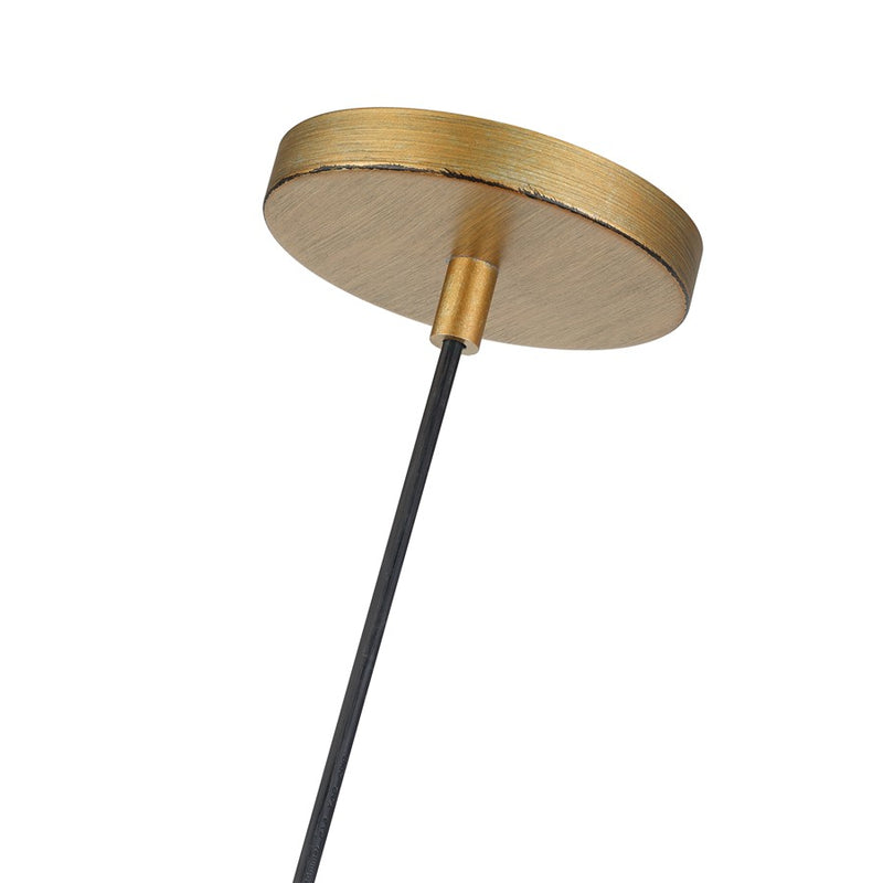 Livex Weavington 2Lt Pendant, Gold/Hand-Woven Rustic Walnut