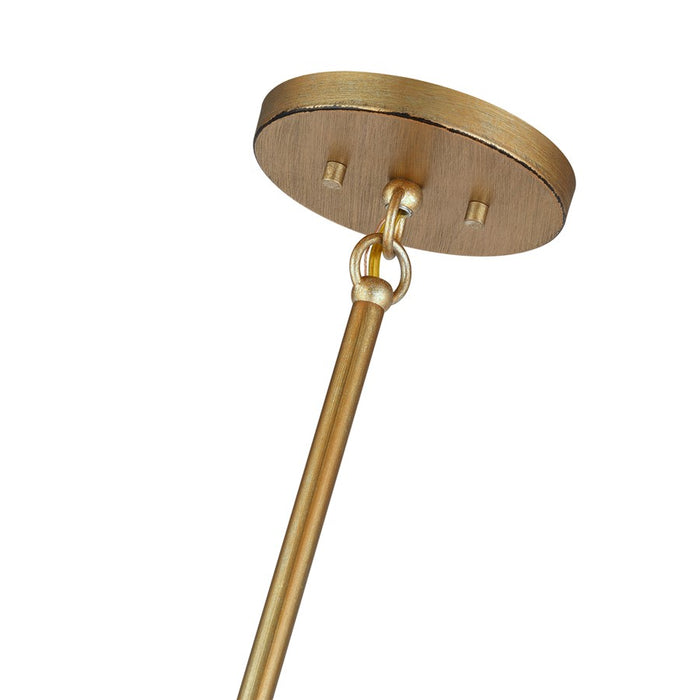 Livex Weavington 6Lt Large Pendant Chandelier, Gold/Rustic Walnut