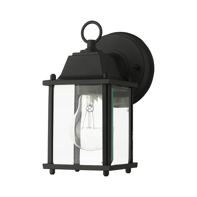 Livex Hamilton 1 Light Outdoor Mini Downlight Wall Lantern, Black