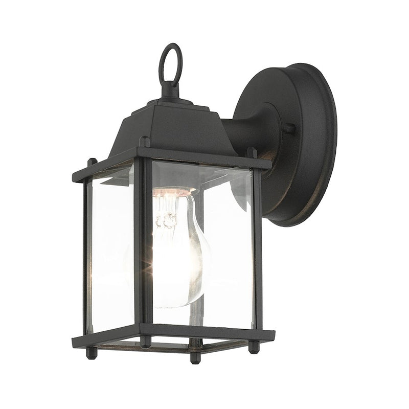 Livex Hamilton 1 Light Outdoor Mini Downlight Wall Lantern, Black