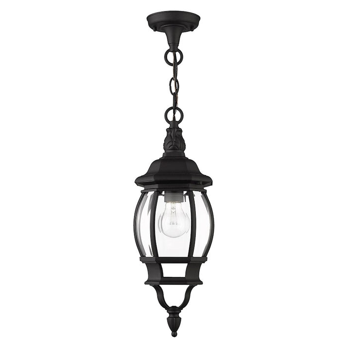Livex Frontenac 1 Light Outdoor Pendant Lantern, Textured Black