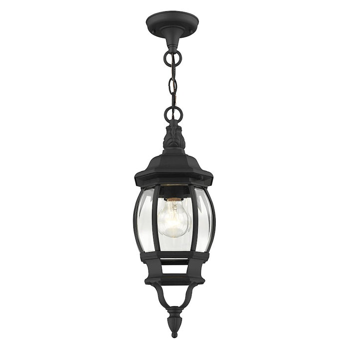 Livex Frontenac 1 Light Outdoor Pendant Lantern, Textured Black
