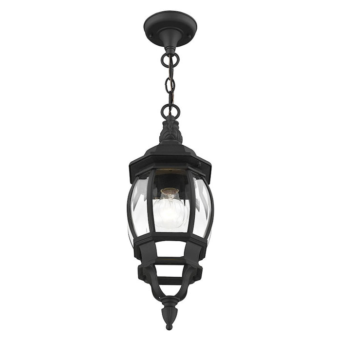 Livex Frontenac 1 Light Outdoor Pendant Lantern, Textured Black