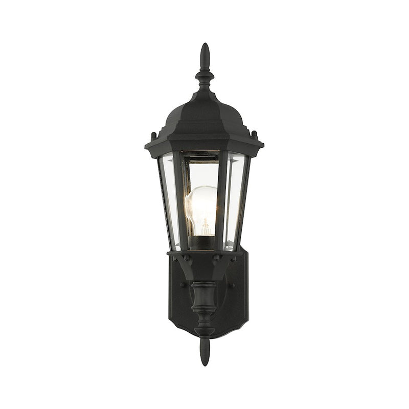 Livex Hamilton 1 Light Outdoor Mini Uplight Wall Lantern, Black