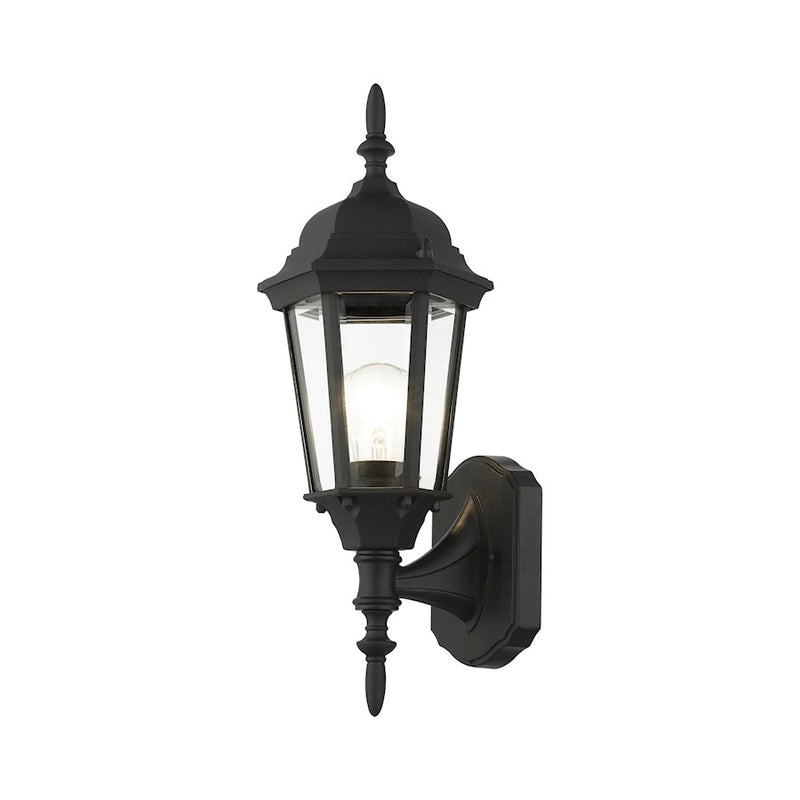 Livex Hamilton 1 Light Outdoor Mini Uplight Wall Lantern, Black