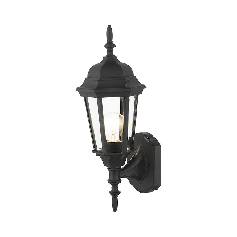 Livex Hamilton 1 Light Outdoor Mini Uplight Wall Lantern, Black