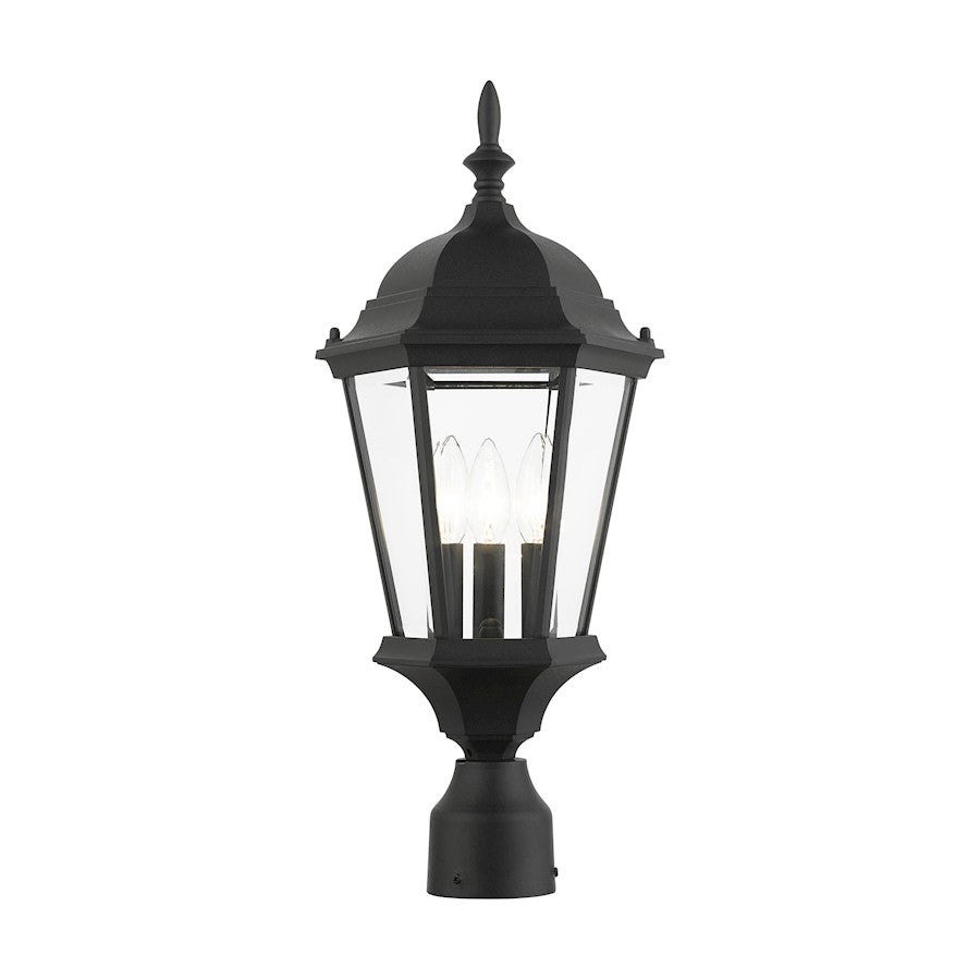 Livex Hamilton Outdoor Post Top Lantern, Textured Black