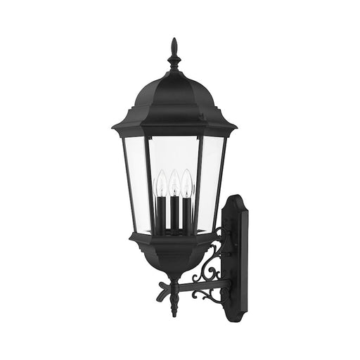 Livex Hamilton 3 Light Large Outdoor Wall Lantern, Textured Black