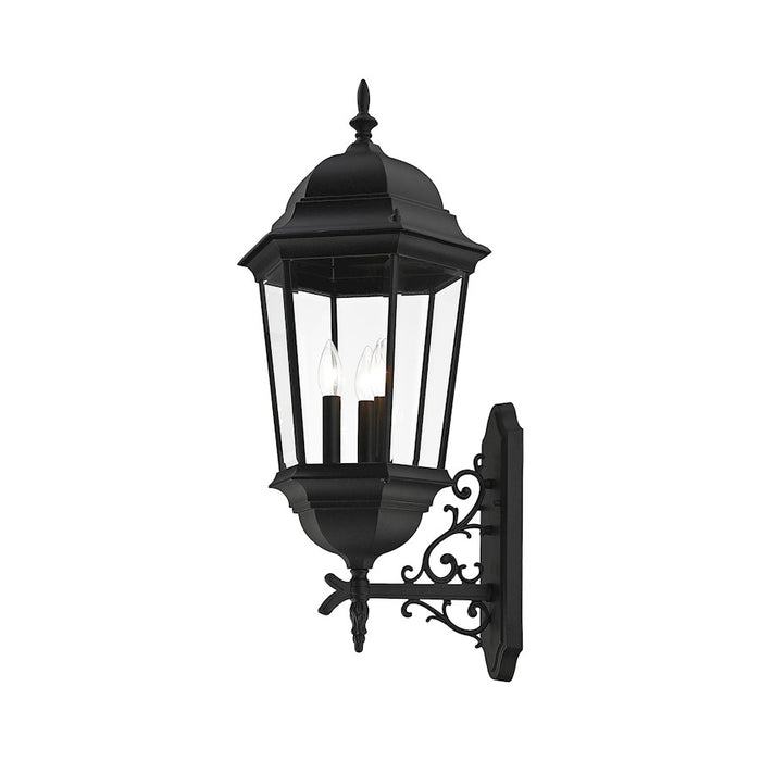 Livex Hamilton 3 Light Large Outdoor Wall Lantern, Textured Black
