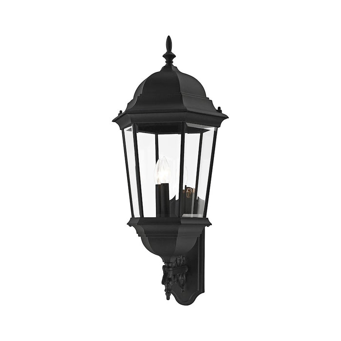 Livex Hamilton 3 Light Large Outdoor Wall Lantern, Textured Black