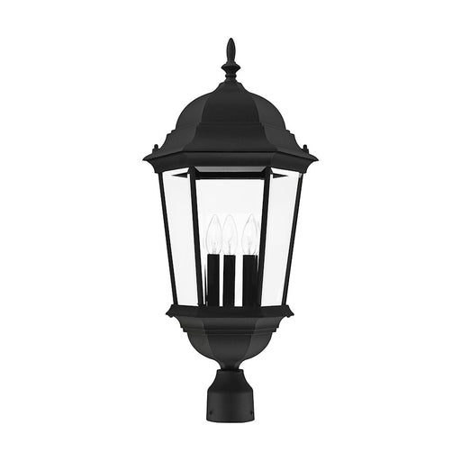 Livex Hamilton 3 Light Large Outdoor Post Top Lantern, Textured Black