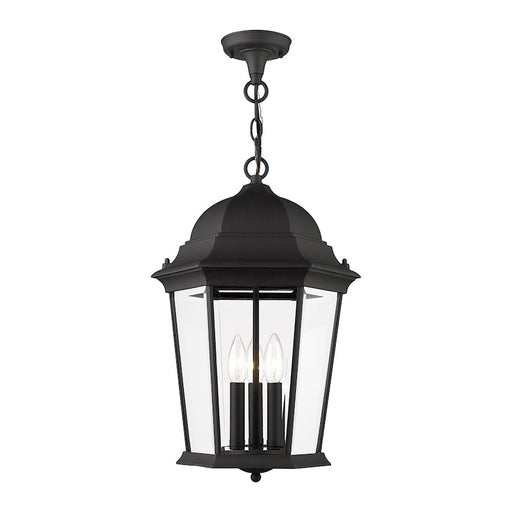 Livex Hamilton 3 Light Outdoor Pendant Lantern, Textured Black