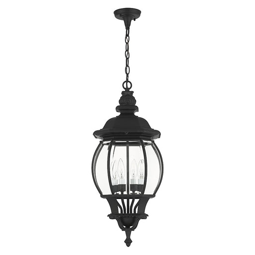 Livex Frontenac 4 Light Outdoor Pendant Lantern, Textured Black