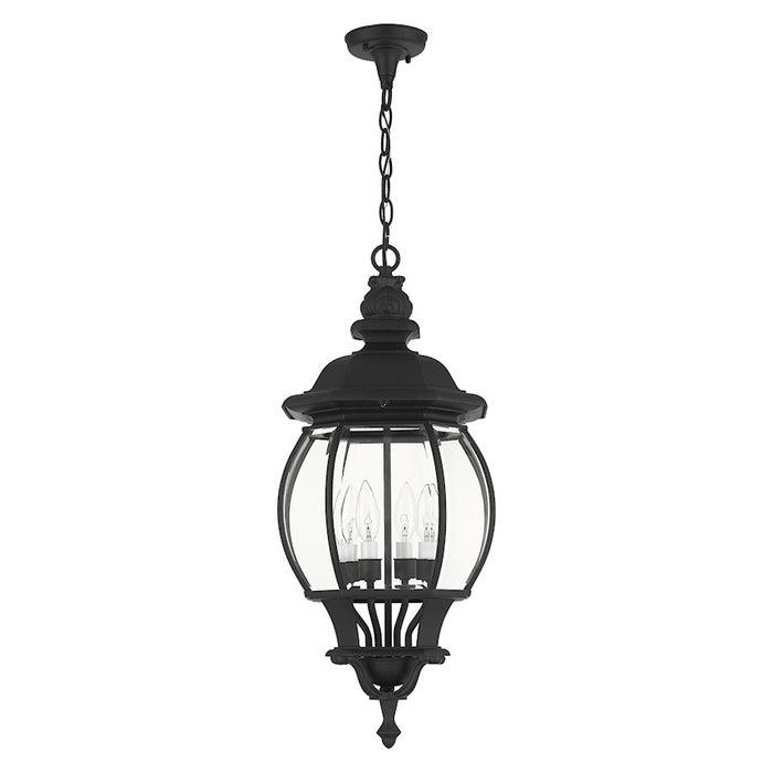 Livex Frontenac 4 Light Outdoor Pendant Lantern, Textured Black